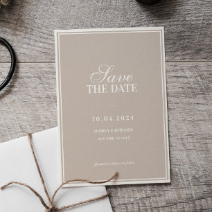 Luxus-Klassiker Vintage-Elfenbein mit Rahmen Hochz Save The Date