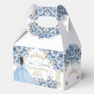 Luxus-Kleid Babyblau Gold Prinzessin Schmetterling Geschenkschachtel