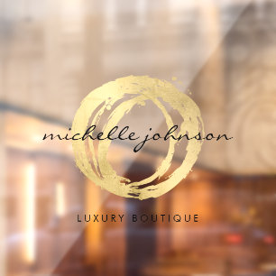 Luxus-Kreis mit falscher Goldfarbe Transparent Fensteraufkleber