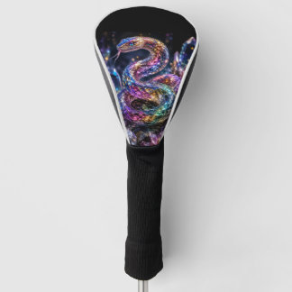 Luxus Kristallschlange | Schwarz Gold Glamour Golf Headcover