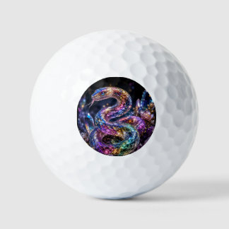 Luxus Kristallschlange | Schwarz Gold Glamour Golfball