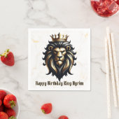 Luxus kühl Schwarz und Gold Löwe mit Krone Serviette (Beispiel)