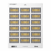 Luxus kühne schwarze und weiße Streifen mit golden Adressaufkleber (Vorne)