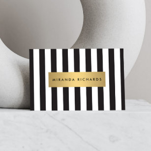 Luxus kühne schwarze und weiße Streifen mit golden Visitenkarte