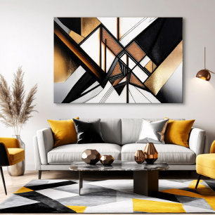 Luxus-Kunst Abstract Holz und Gold Acryl-Kunst Leinwanddruck