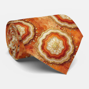 Luxus-Kunstseide Rost + Gold-Geoden-Krawatte Krawatte