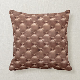 Luxus Kupfer Bronze Tufted Leather Opulent Glam Kissen