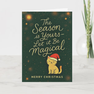 Luxus Kuschel Santa Katze Weihnachtskarte Karte