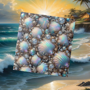 Luxus-Küsten-Dekor   Diamanten und Muscheln Fliese