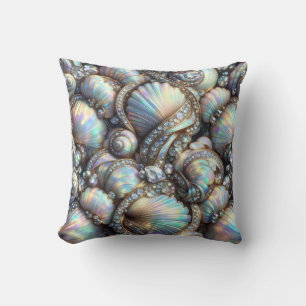 Luxus-Küsten-Dekor Diamanten und Muscheln Kissen