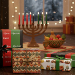 Luxus-Kwanzaa-Geschenkpapier-Set | Nguzo Saba Geschenkpapier Set
