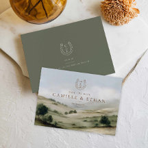 Luxus-Landgut-Anwesen Save-the-Date-Karte