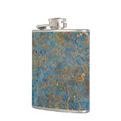 Luxus-Lapis Lazuli Blue und Gold-Marmor Flachmann (Links)