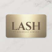 Luxus-Lash-Tech-Studio Braun Faux Gold Visitenkarte (Vorderseite)