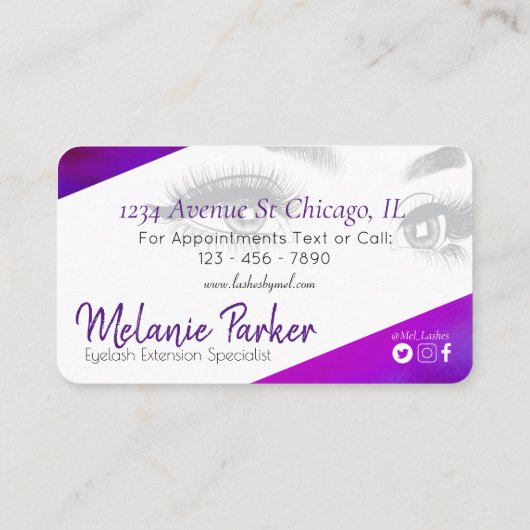 Luxus Lash - Visitenkarte (Rückseite)