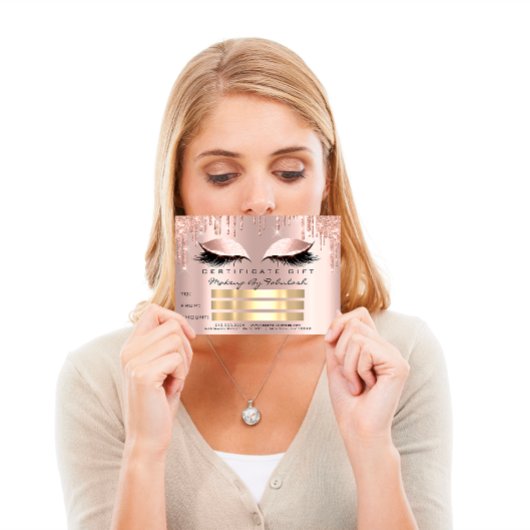 Luxus Lashes Blush Tropfen Makeup Zertifikat Gesch Einladung