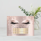 Luxus Lashes Blush Tropfen Makeup Zertifikat Gesch Einladung (Stehend Vorderseite)