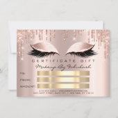 Luxus Lashes Blush Tropfen Makeup Zertifikat Gesch Einladung (Vorderseite)