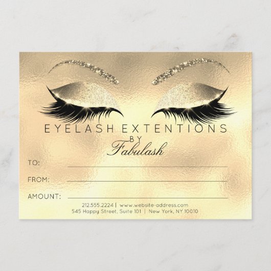 Luxus Lashes Makeup Certificate Geschenk (Vorderseite)