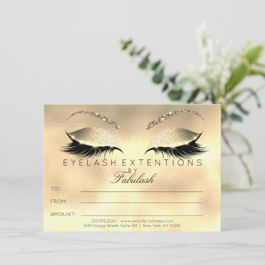 Luxus Lashes Makeup Certificate Geschenk (Stehend Vorderseite)