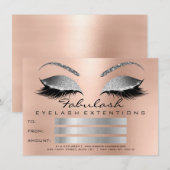 Luxus Lashes Rosa Silber Makeup Zertifikat Geschen (Vorne/Hinten)