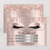 Luxus Lashes Rose Funkelnd Makeup Certificate Gesc Einladung (Vorne/Hinten)