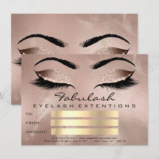 Luxus Lashes Rose Makeup Artist Geschenk (Vorne/Hinten)