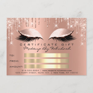 Luxus Lashes Rose Tropfen Makeup Zertifikat Gesche Einladung