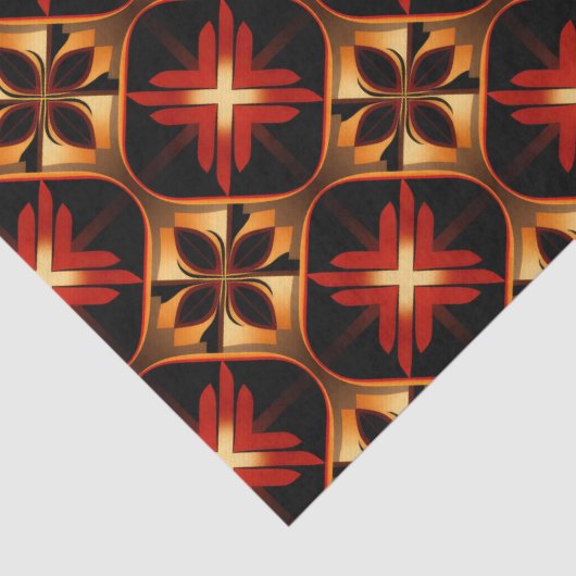 Luxus Lattice Schwarzes Gold Geometrie nahtlos Seidenpapier (Detail)