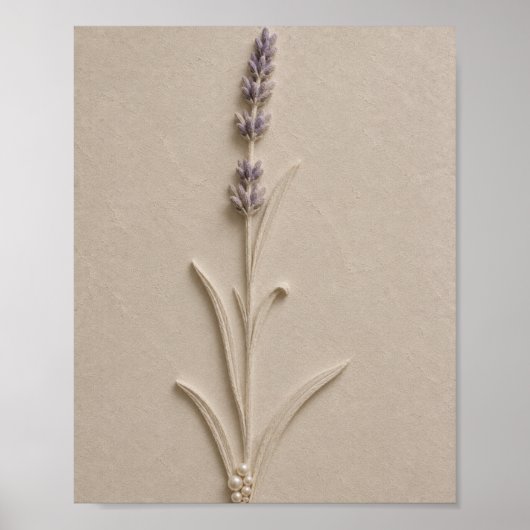 Luxus-Lavendel-Botanikposter Poster (Vorne)
