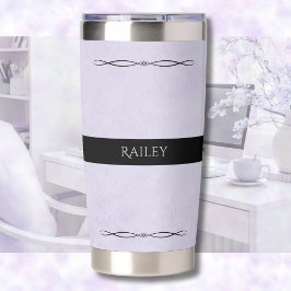 Luxus-Lavendel-Monogramm-Reisebecher Thermobecher