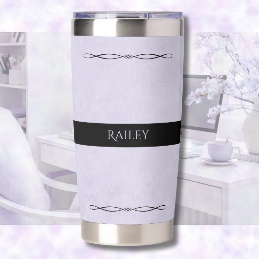 Luxus-Lavendel-Monogramm-Reisebecher Thermobecher
