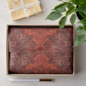 Luxus Leder Golden Brown Textured Pattern Seidenpapier (Geschenk)