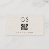 Luxus-Leinen-Boutique-Mode-QR-Code Visitenkarte (Rückseite)