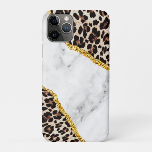 Luxus Leopard Interieur Marmor Stone Glitzer Beach Case-Mate iPhone Hülle (Rückseite)