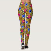 Luxus Leopard mit Blume Print Leggings (Rückseite)