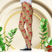 Luxus Leopard mit Pilzdruck Leggings
