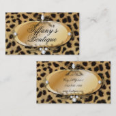 Luxus Leopard PrintVintage Mode Business Cards Visitenkarte (Vorne/Hinten)