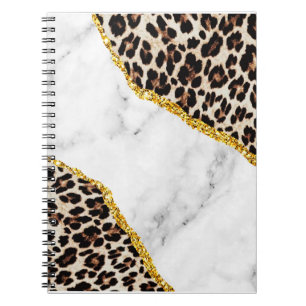 Luxus-Leoparden-Innenraum-Marmorstein-Glitzer-Stra Notizblock