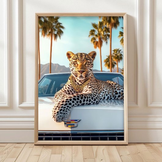 Luxus-Leopardenposter-Druck, Maximalist Leopard Poster