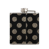 Luxus Leopardenprint Polka Dose Leder Look Flachmann (Rückseite)