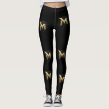 Luxus Letter Black Leggings