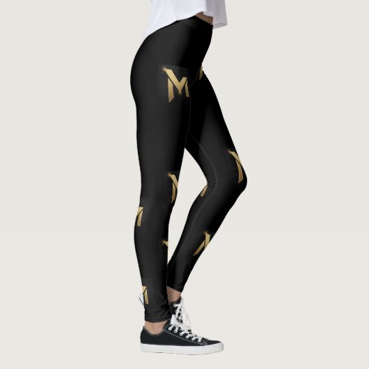 Luxus Letter Black Leggings (Rechts)