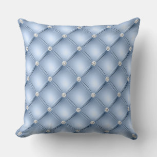 Luxus-Lichtblau-Diamant-Tufting-Muster Kissen