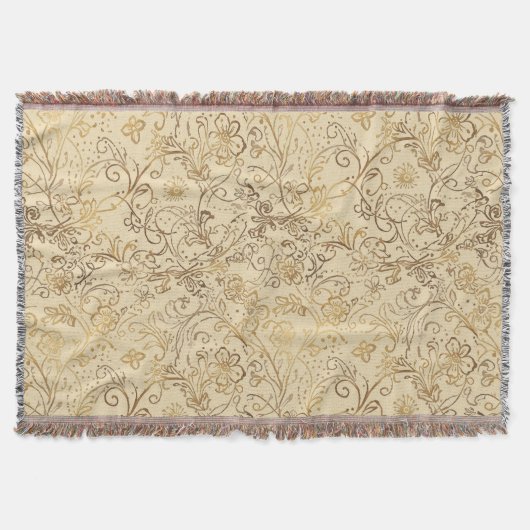 Luxus, Liebliches Goldblumenmuster Decke (Vorderseite)