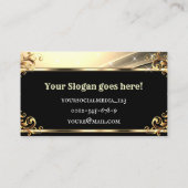 Luxus Light Gold Black Chic Royal Glam Ornamente Visitenkarte (Rückseite)