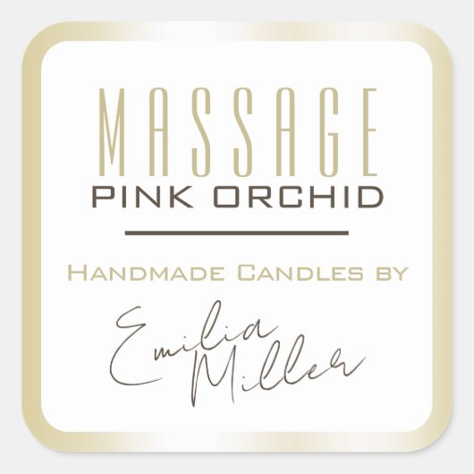 Luxus Light Gold Ombre Signature Textscandles Quadratischer Aufkleber (Vorderseite)