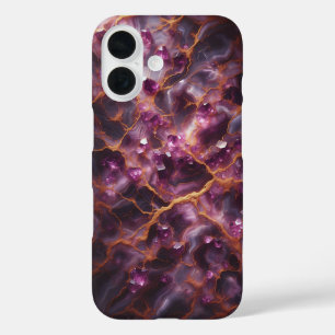 Luxus-Lila-Amethyst-Kristall-Handyhülle - Royal iPhone 16 Hülle