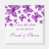 Luxus Lila Elegant Butterfly Save the Date Magnet (Vorne)