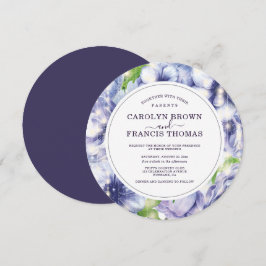 Luxus Lila Floral Anemone Hochzeit Einladung